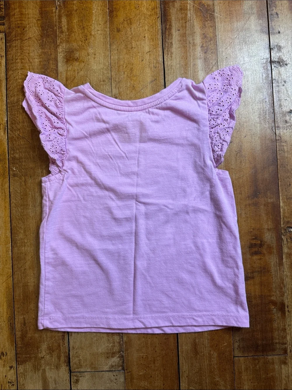 Cat & Jack Flutter Sleeve Tee 4T cotton purple summer eyelet